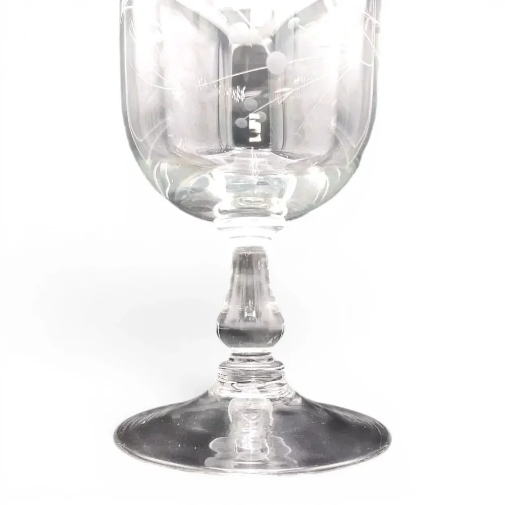 European Collection Etched Glass Goblet Decorative Centerpiece Vase 10in